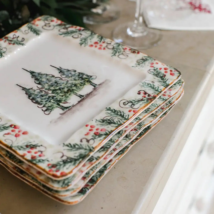 Natale Square Salad/Dessert Plate