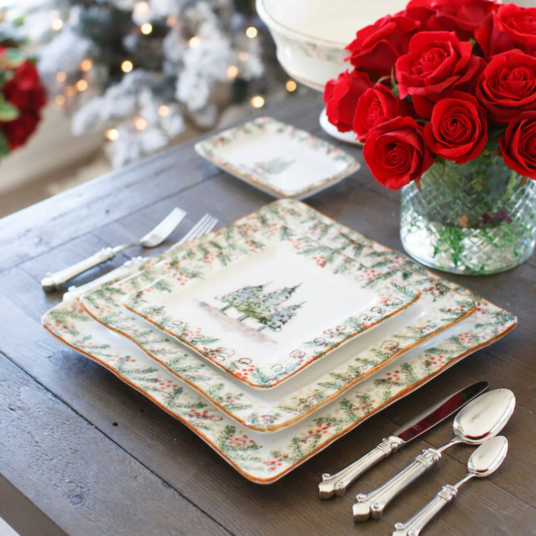 Natale Square Salad/Dessert Plate