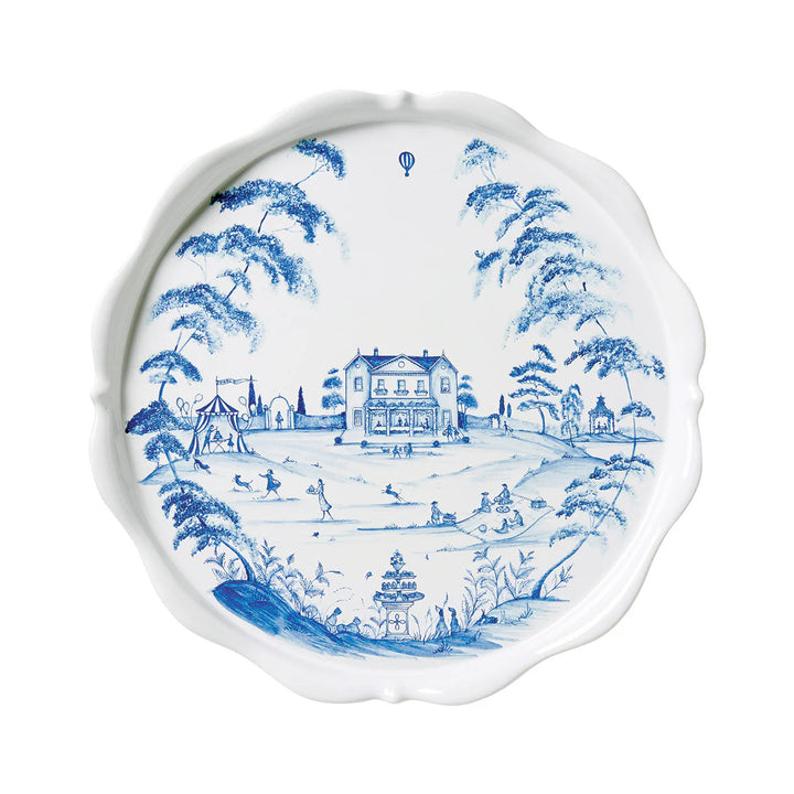 Country Estate Cake Stand -  Delft Blue