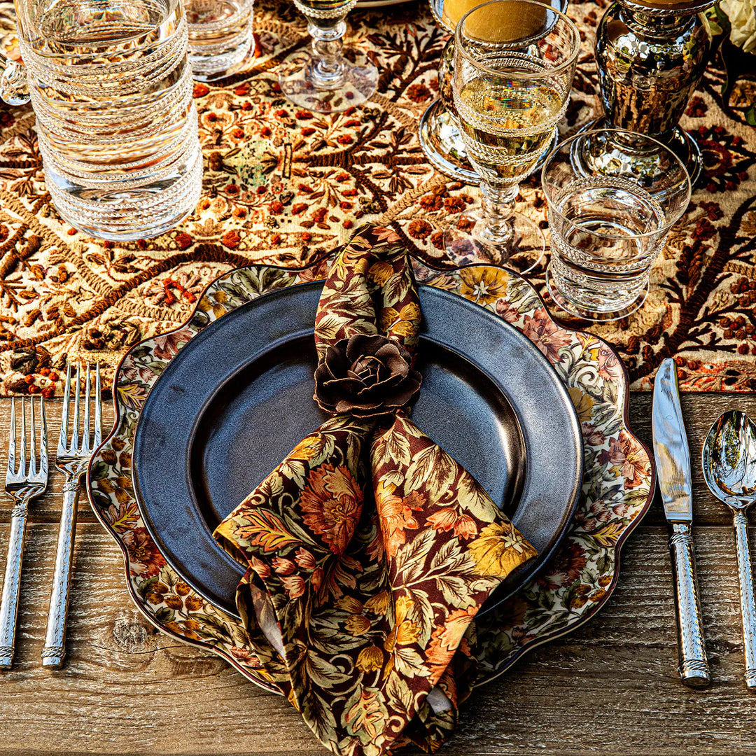 Camellia Napkin Ring Set/4 - Brown