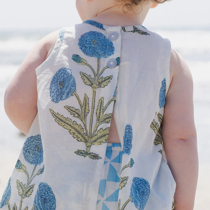 Baby Girls Jaipur 2-Piece Set - Blue Oversized Dandelion