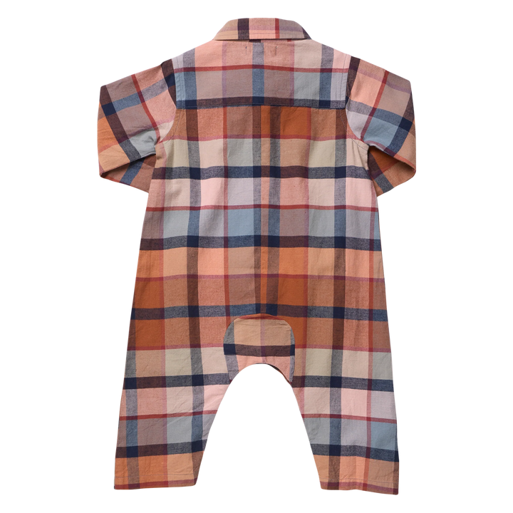 Back view of Baby Boys Easton Jumper in Hayride Plaid