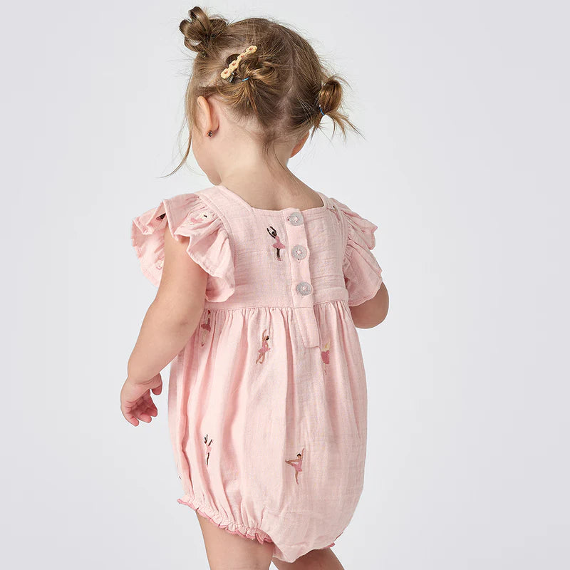 Baby Girl Elsie Bubble - Ballerina Embroidery
