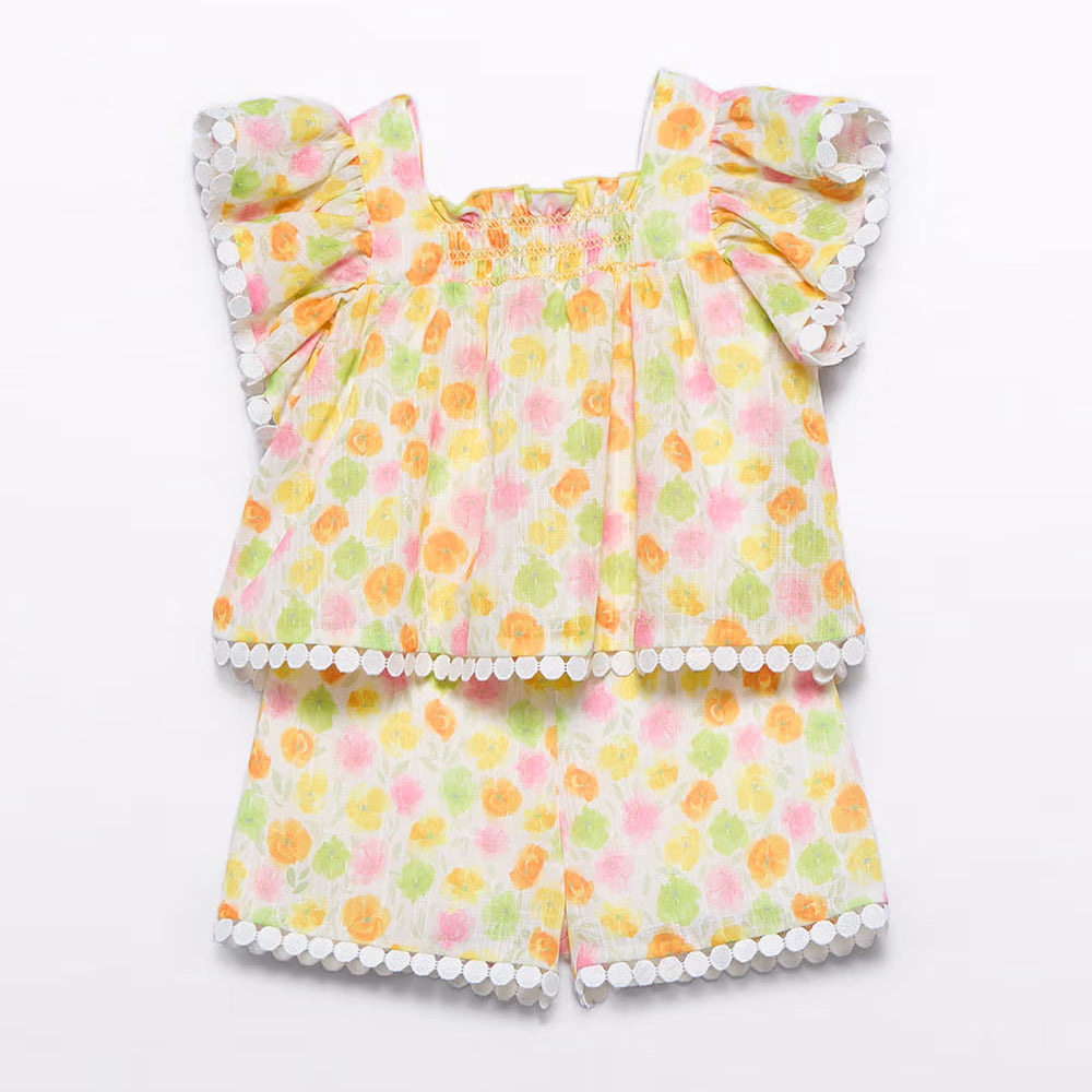 Vanilla Floral Short Set