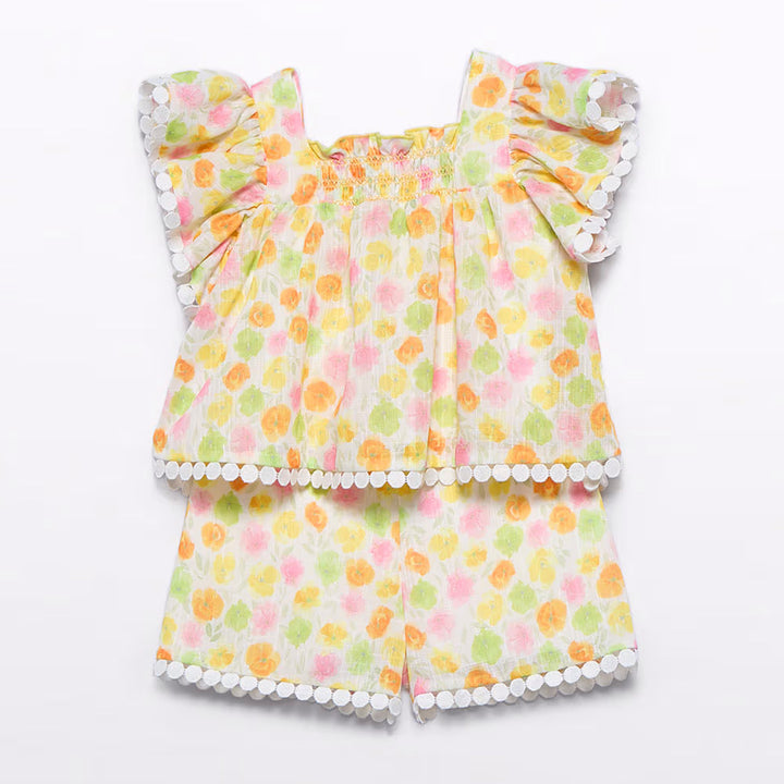 Vanilla Floral Short Set