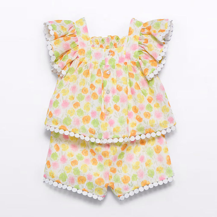 Vanilla Floral Short Set