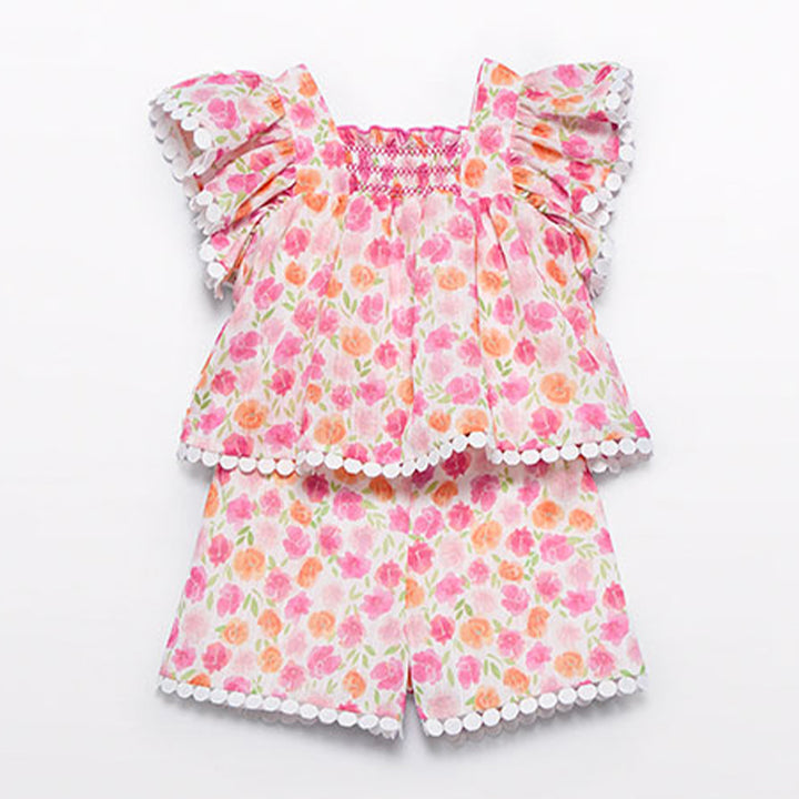 Fuchsia Floral Short Set