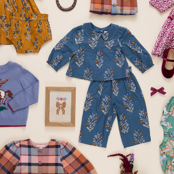 Baby Girls Dawson 2-PC Set in Balsam Dewdrop displayed with coordinating fall clothing