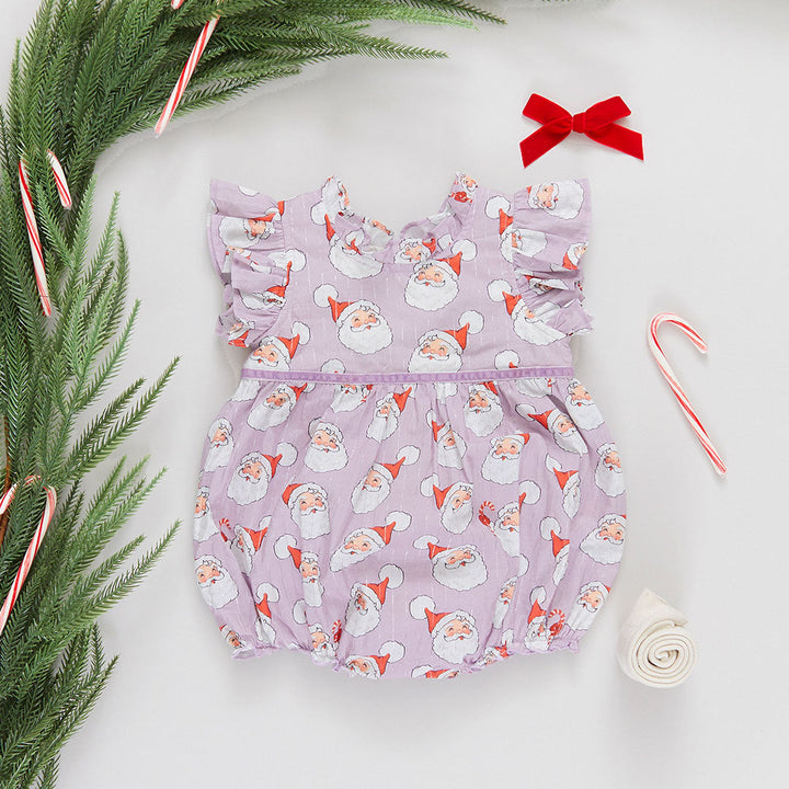 Baby Girls Jennifer Bubble - Lavender Santas