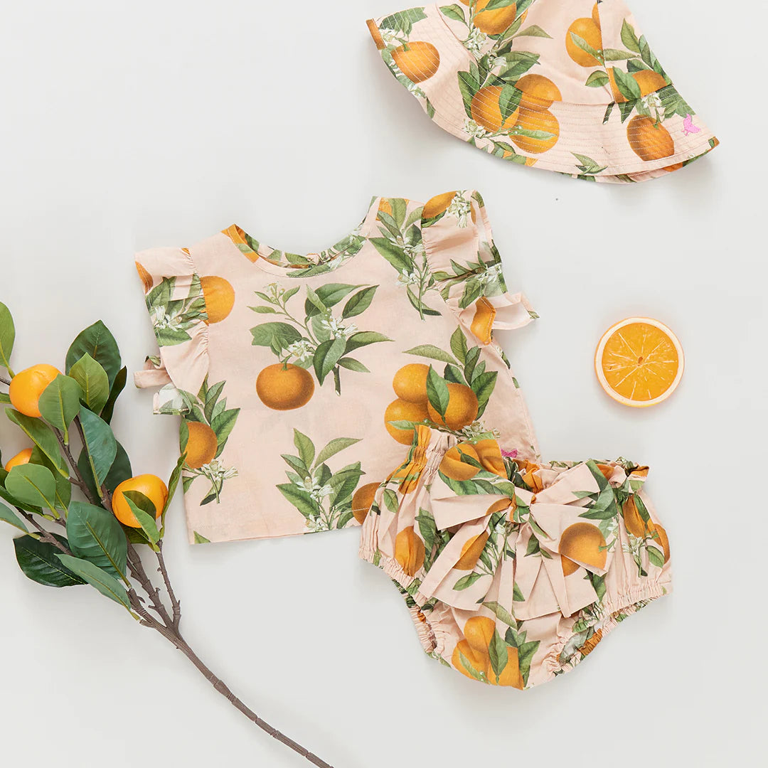Baby Girls Abigail 2-Piece Set - Pink Botanicals Oranges
