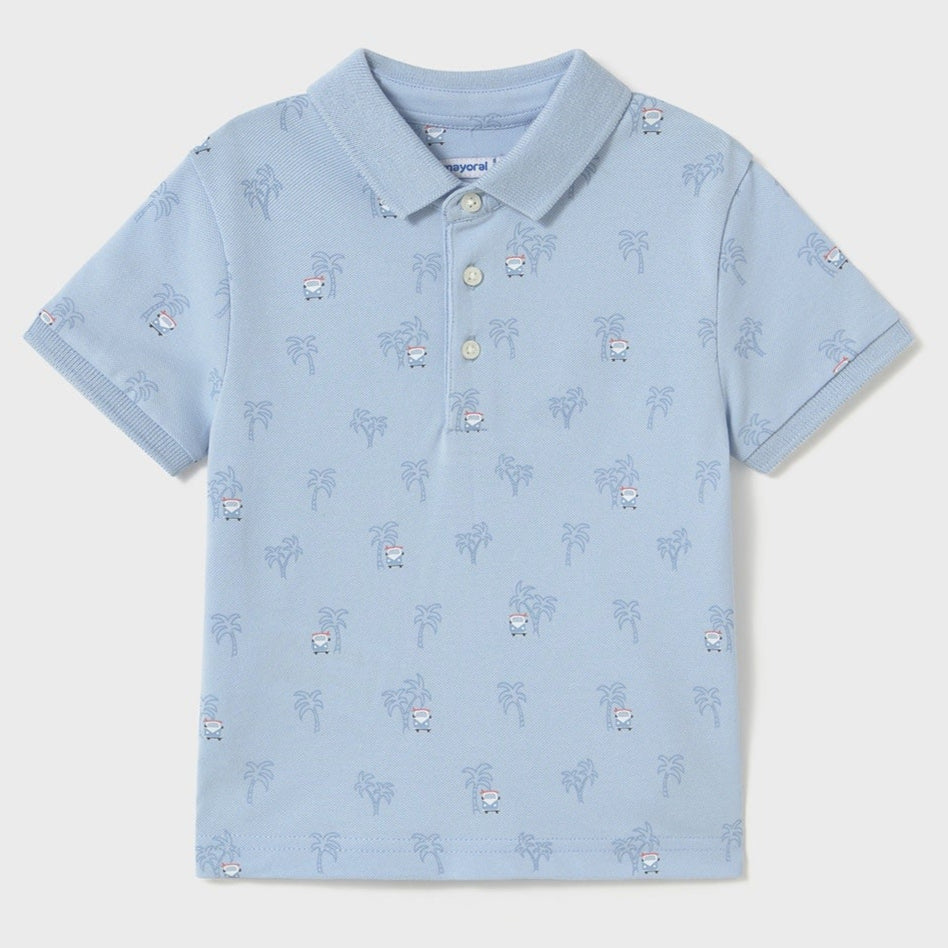 Sky Blue Palm Tree Polo