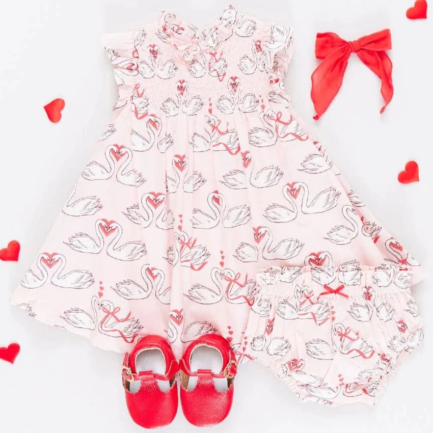 Baby Girls Stevie Dress Set - Swan Love