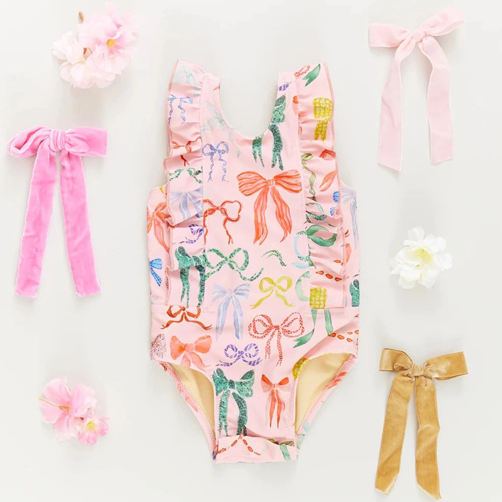 Baby Girls Katniss Suit - Watercolor Bows