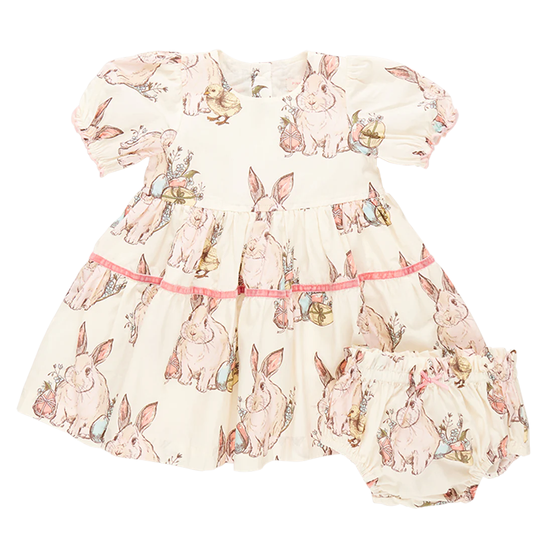 Baby Girls Maribelle Dress Set - Bunny Friends