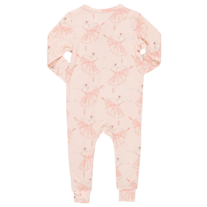 Baby Girls Ruffle Bamboo Romper - Pink Ballerinas