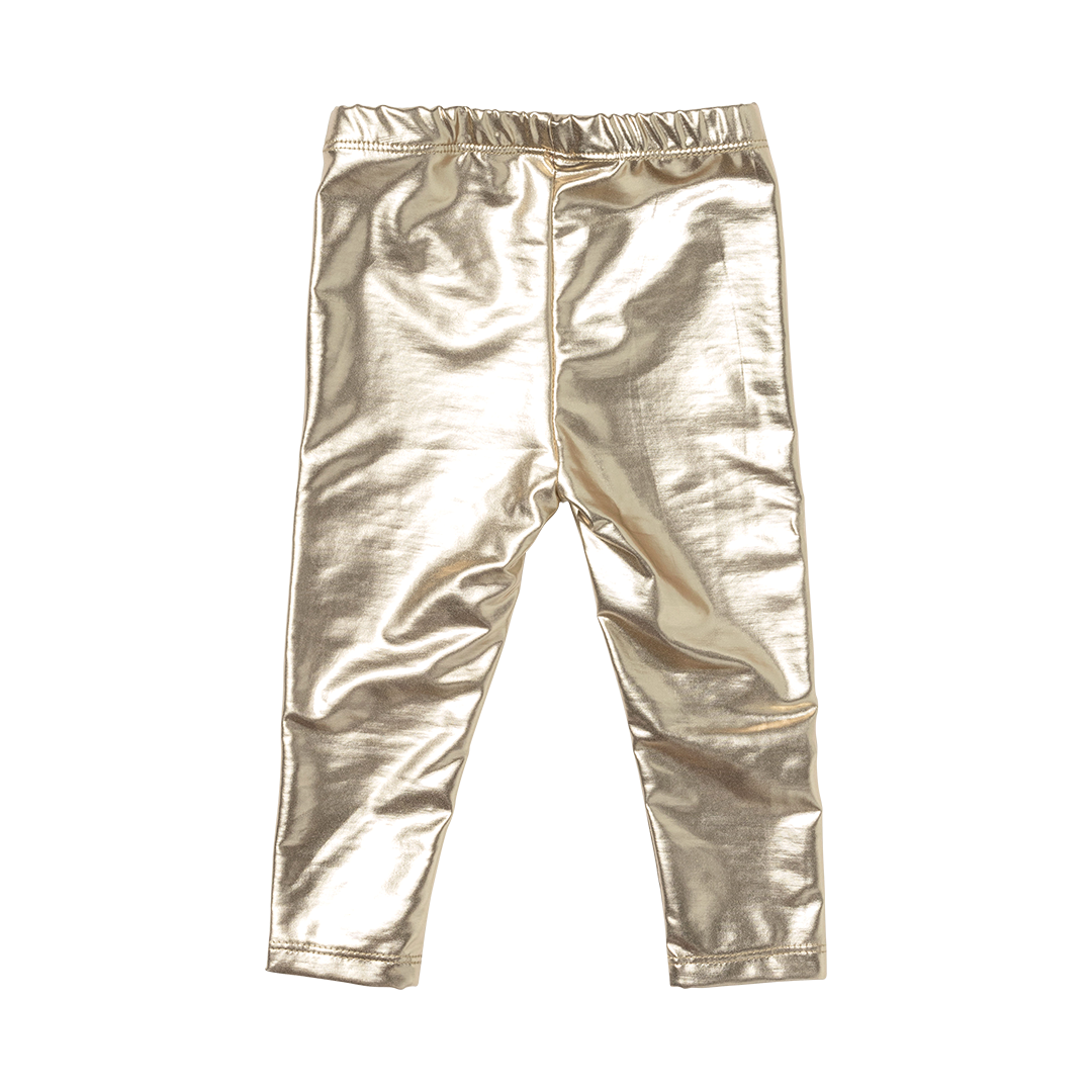 Baby Lame Girls Legging - Light Gold