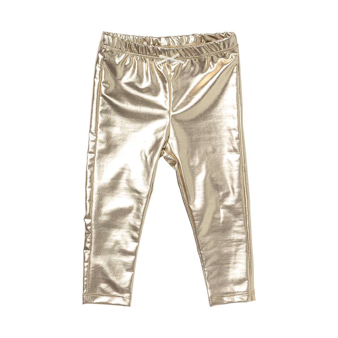 Baby Lame Girls Legging - Light Gold