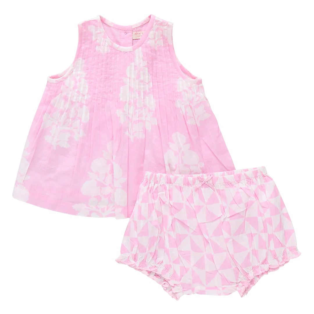 Baby Girls Jaipur 2-Piece Set - Pink Bouquet Floral