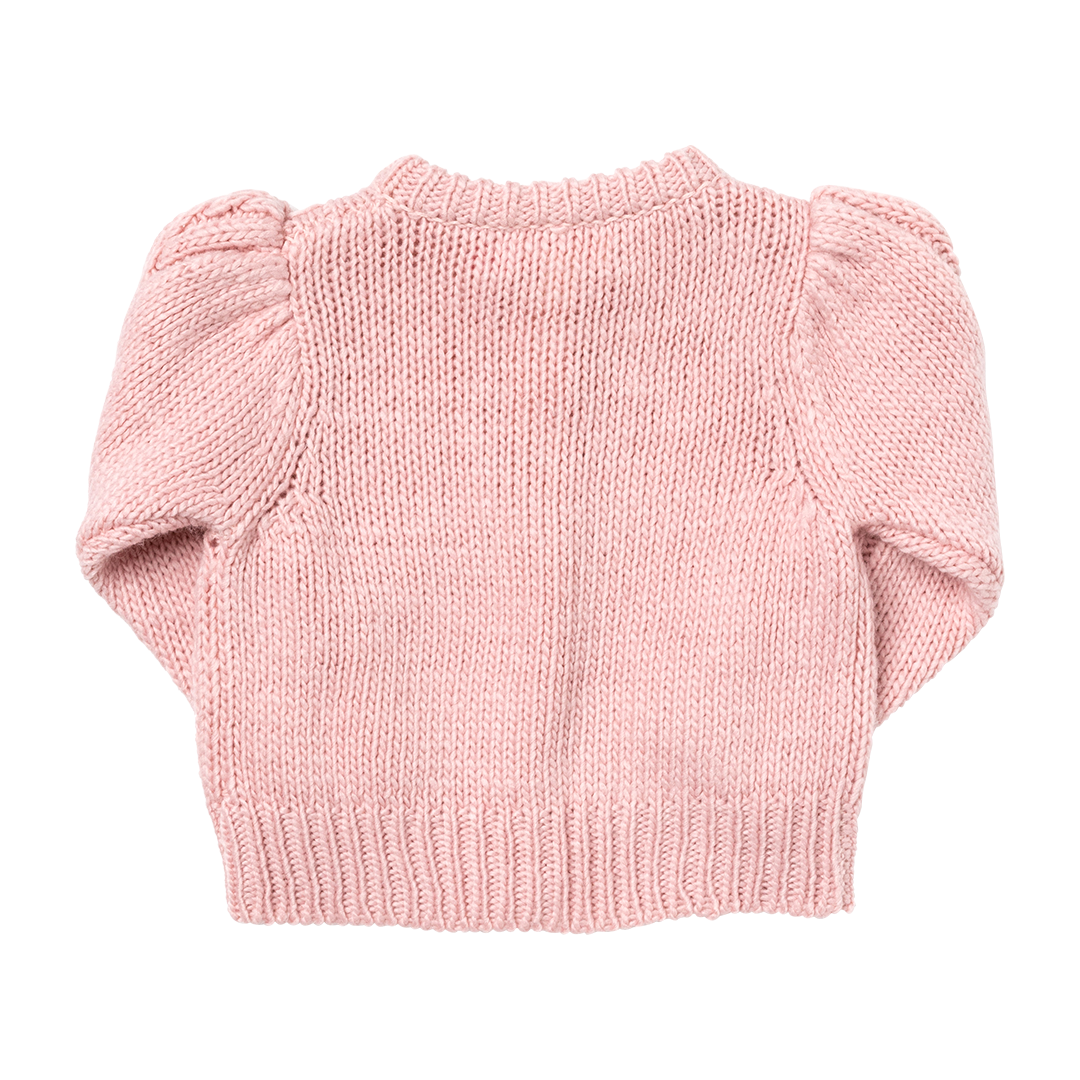 Baby Girls Cable Constance Sweater - Dusty Rose
