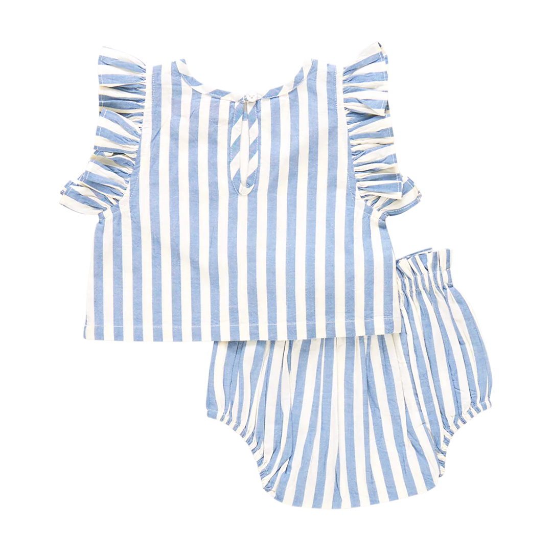 Baby Girls Abigail 2-Piece Set - Blue Stripe
