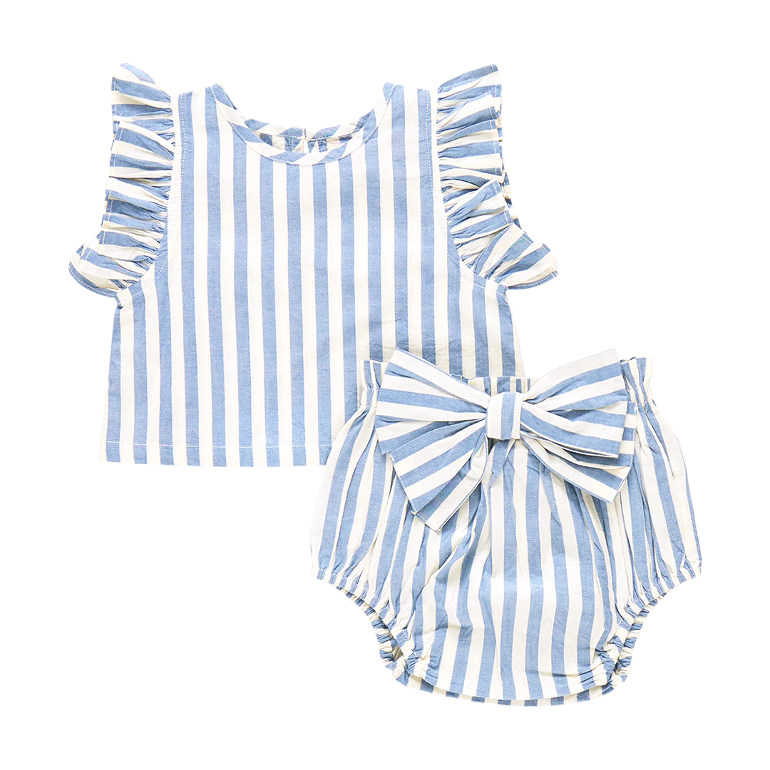 Baby Girls Abigail 2-Piece Set - Blue Stripe