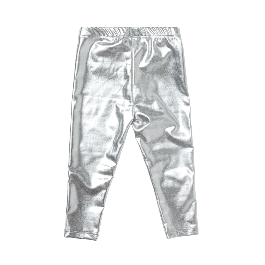 Baby Lame Girls Legging - Silver