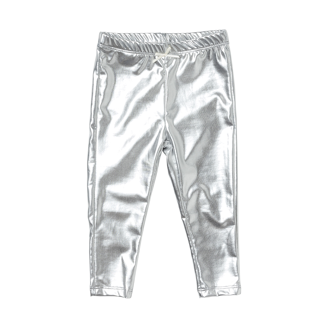 Baby Lame Girls Legging - Silver