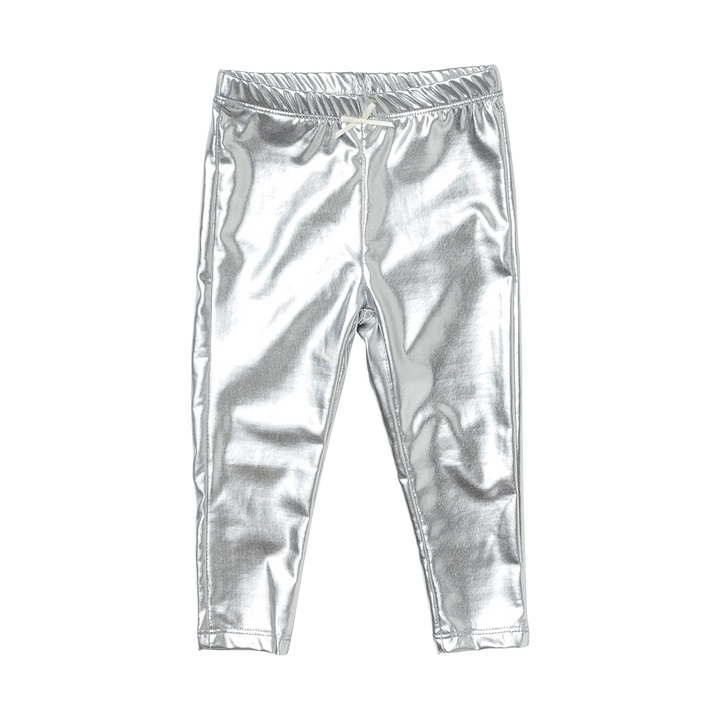 Baby Lame Girls Legging - Silver