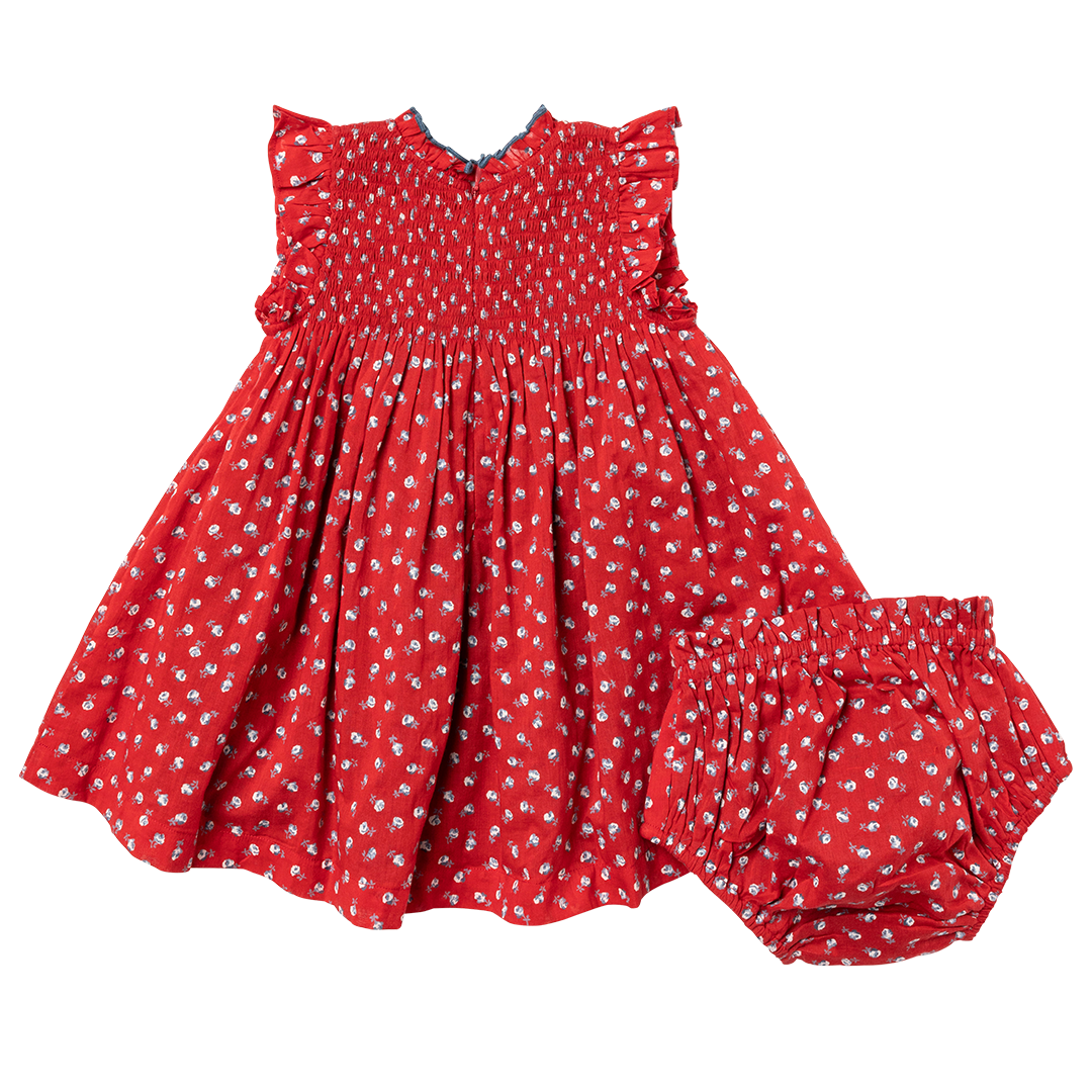 Baby Girls Stevie Dress Set - Tiny Red Roses