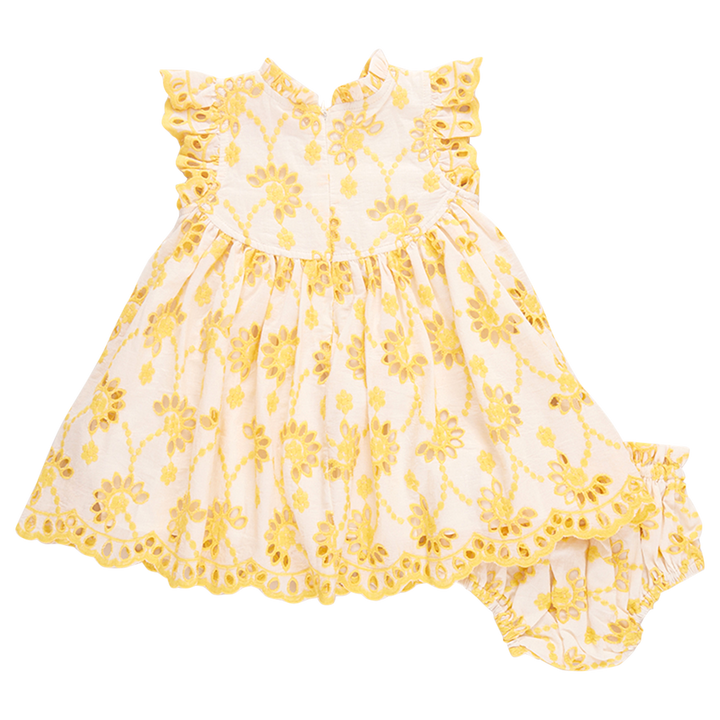 Baby Girls Cynthia Dres Set - Bright Yellow Eyelet
