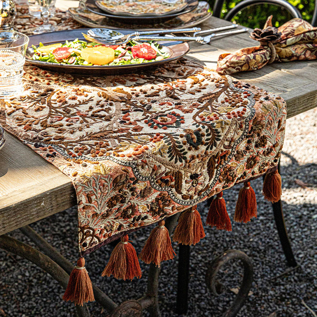 Willa Embroidered 18" x 90" Runner - Amber
