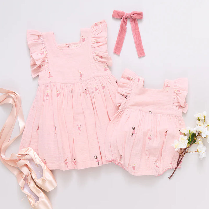 Girls Elsie Dress - Ballerina Embroidery