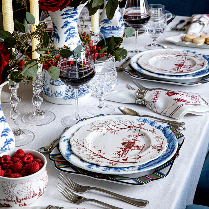 Country Estate Winter Frolic Dessert/Salad Plate - Ruby