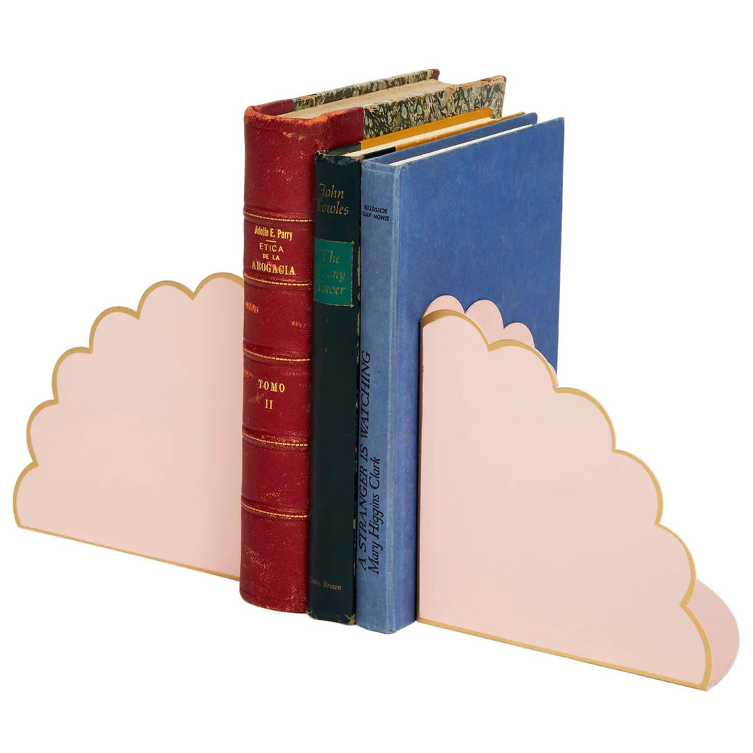 Eloise Blush & Gold Scalloped Bookends