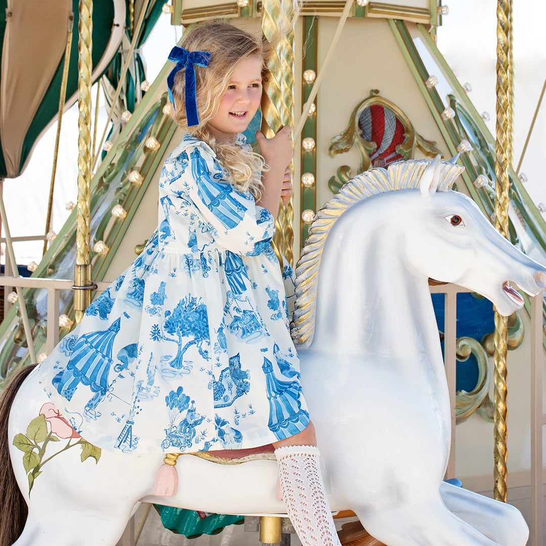 Girls Brooke Dress - Blue Circus