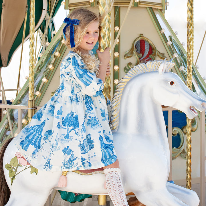 Girls Brooke Dress - Blue Circus