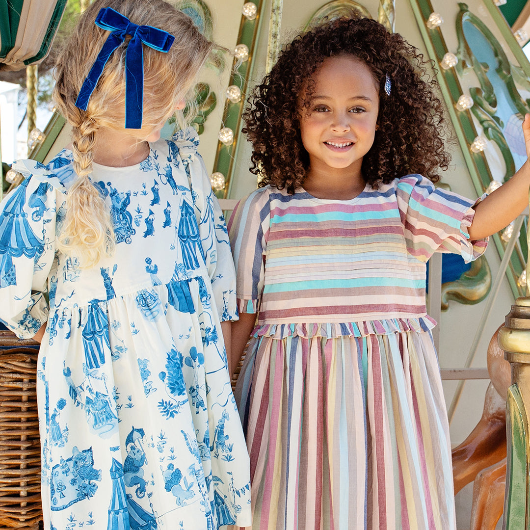 Girls Brooke Dress - Blue Circus