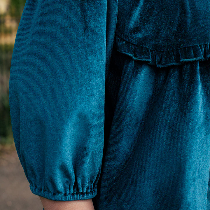 Girls Velour Rowan Top - Midnight Blue