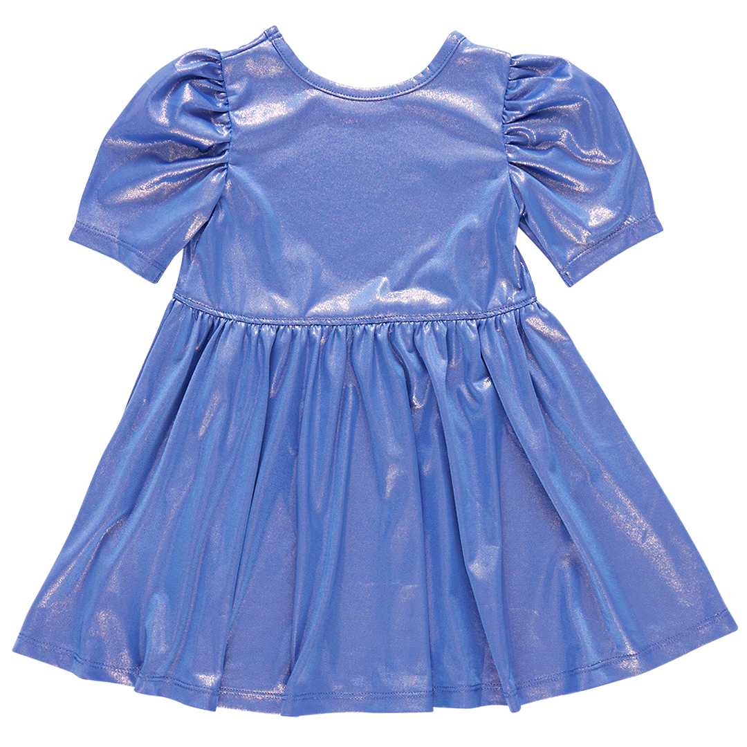 Girls Lame Laurie Dress - Blue