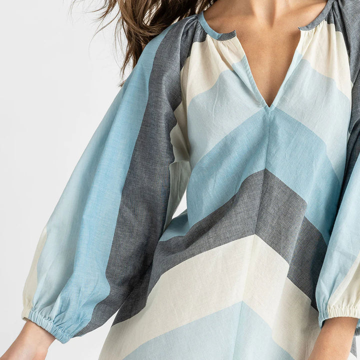 Womens Ava Dress - Ocean Stripe