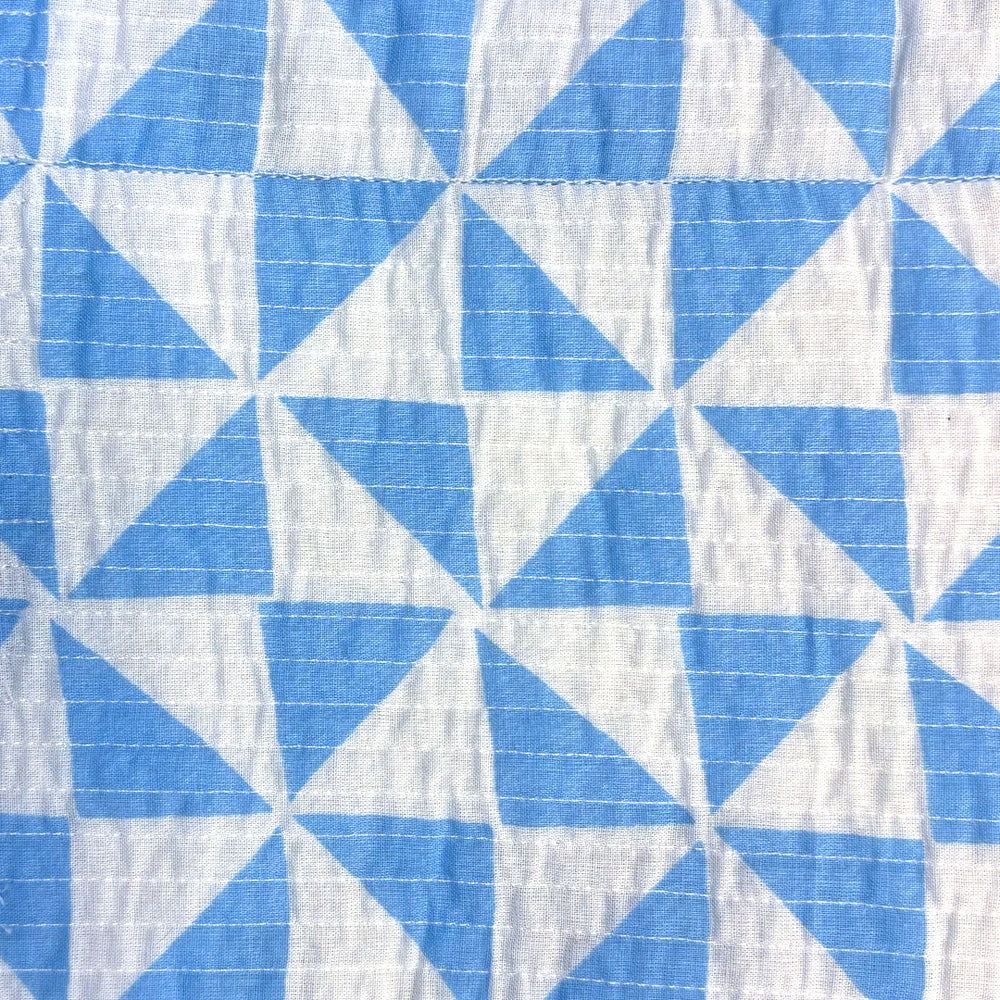 Large Reversible Quilted Tote - Blue Oversized Dandelion