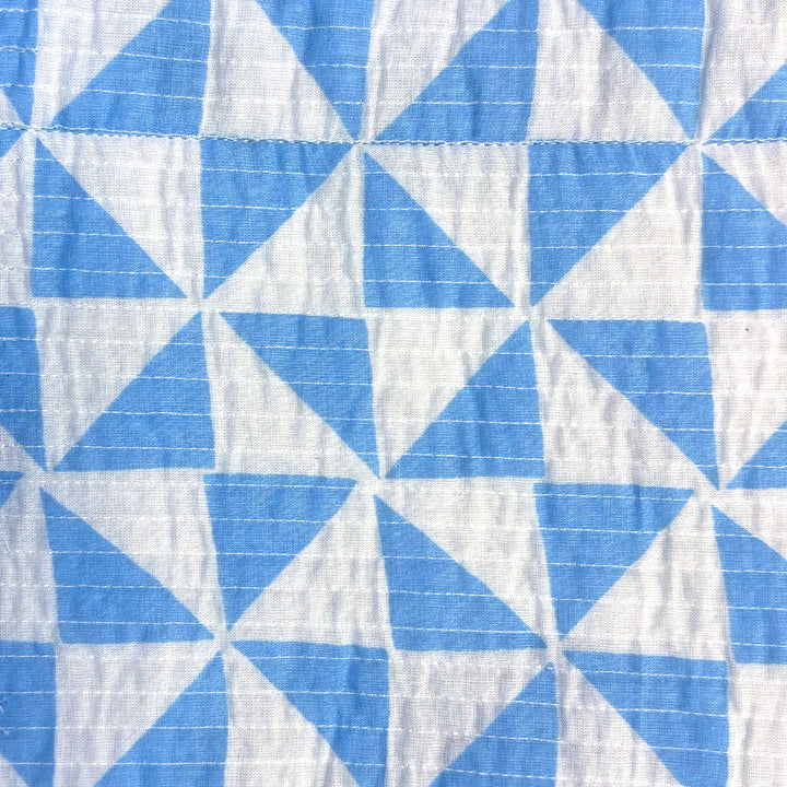 Large Reversible Quilted Tote - Blue Oversized Dandelion