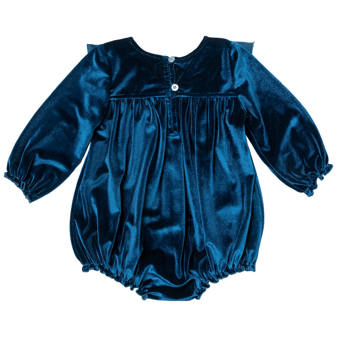 Baby Girls Velour Quinn Bubble - Midnight Blue