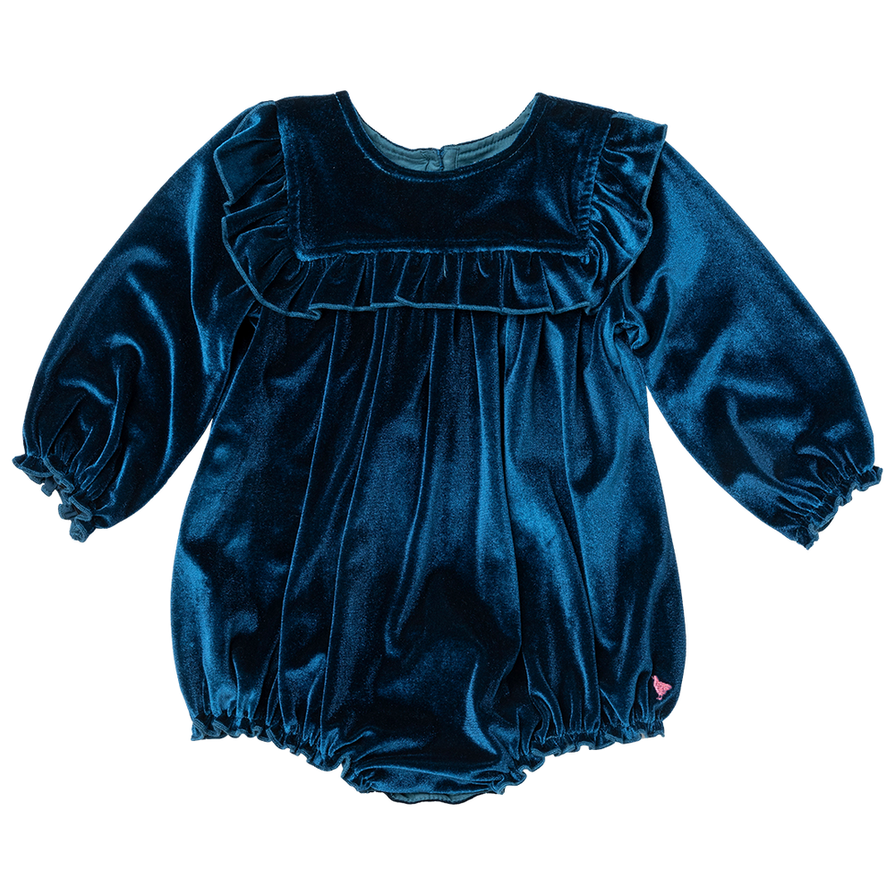 Baby Girls Velour Quinn Bubble - Midnight Blue