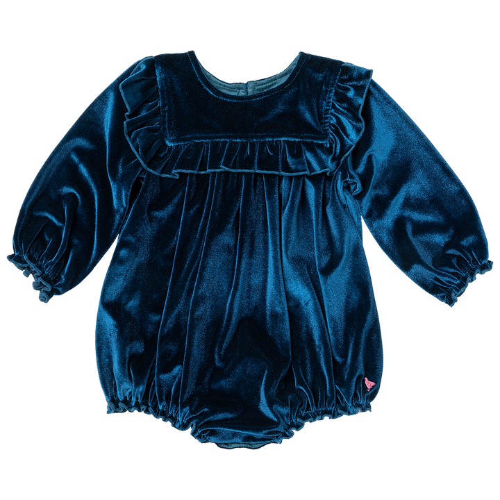 Baby Girls Velour Quinn Bubble - Midnight Blue