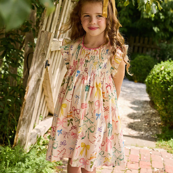Girls Stevie Dress - Watercolor Bows