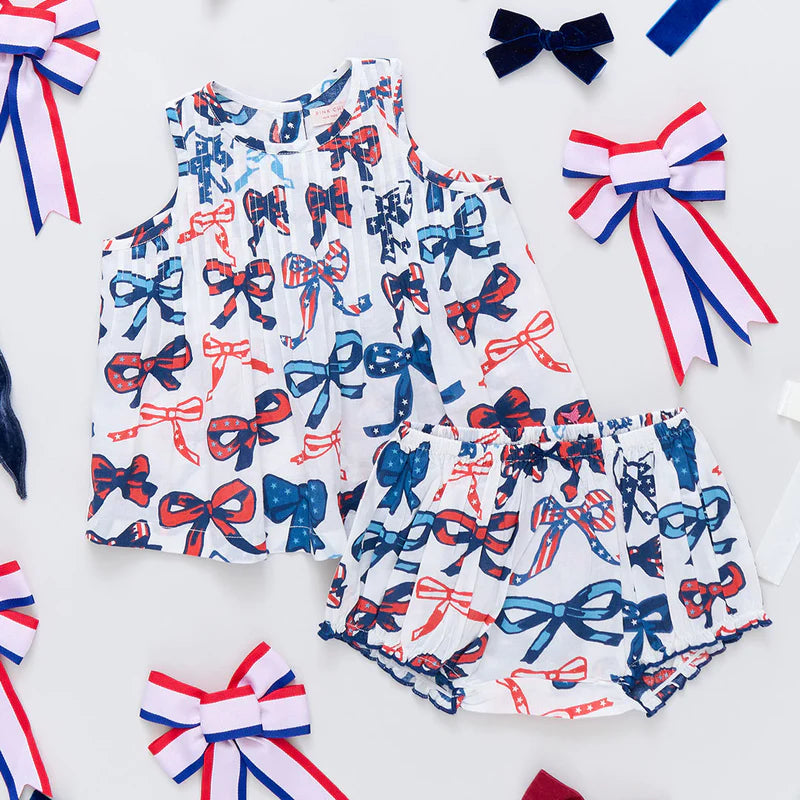 Baby Girls Jaipur 2-Piece Set - Red White and Bows