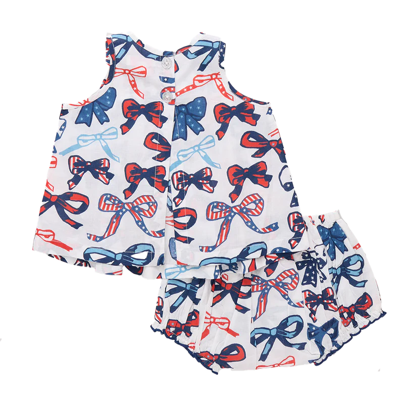 Baby Girls Jaipur 2-Piece Set - Red White and Bows