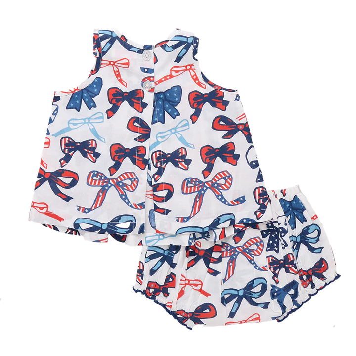 Baby Girls Jaipur 2-Piece Set - Red White and Bows