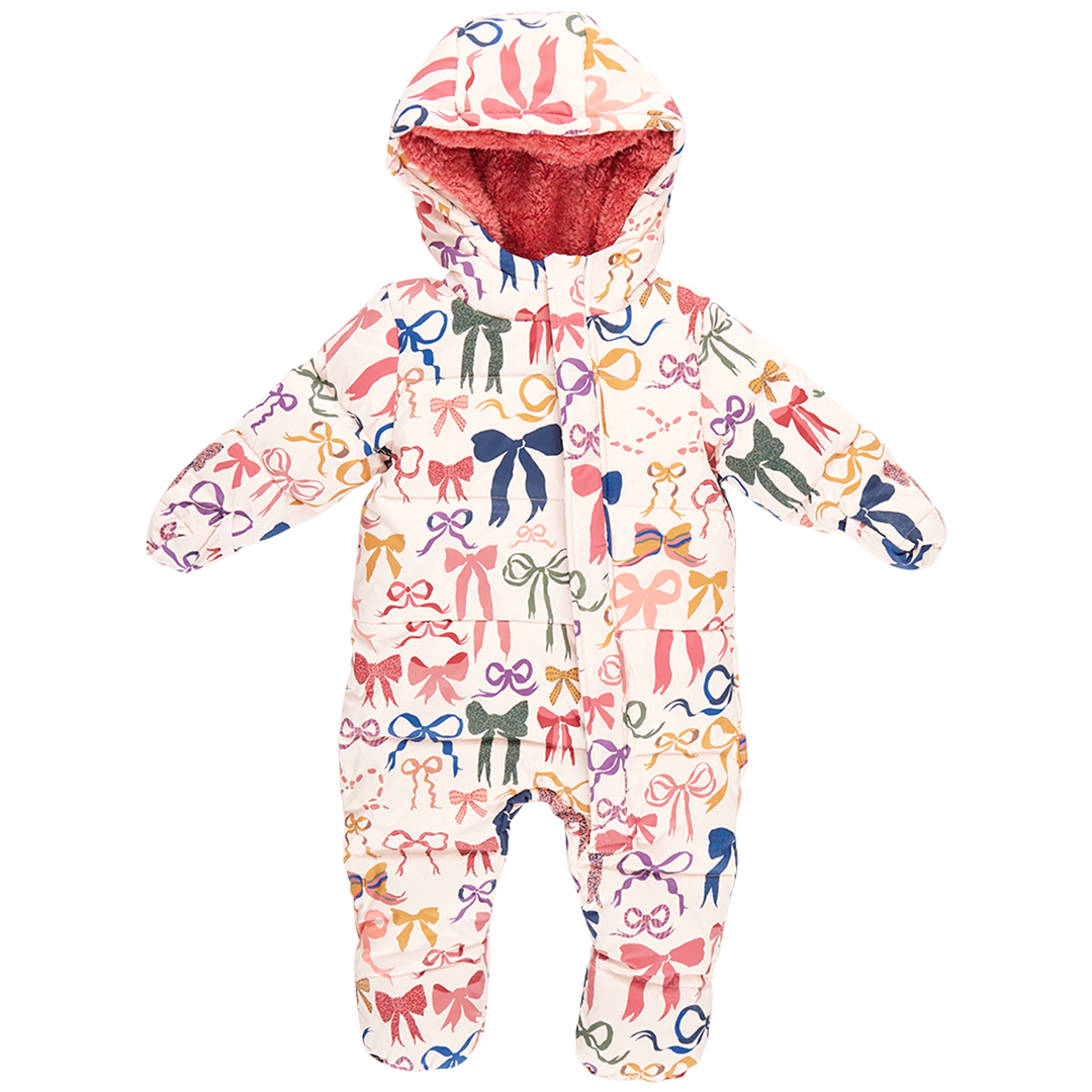Baby Snowsuit - Bows on Bows Pink
